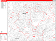 West Covina  Wall Map Red Line Style